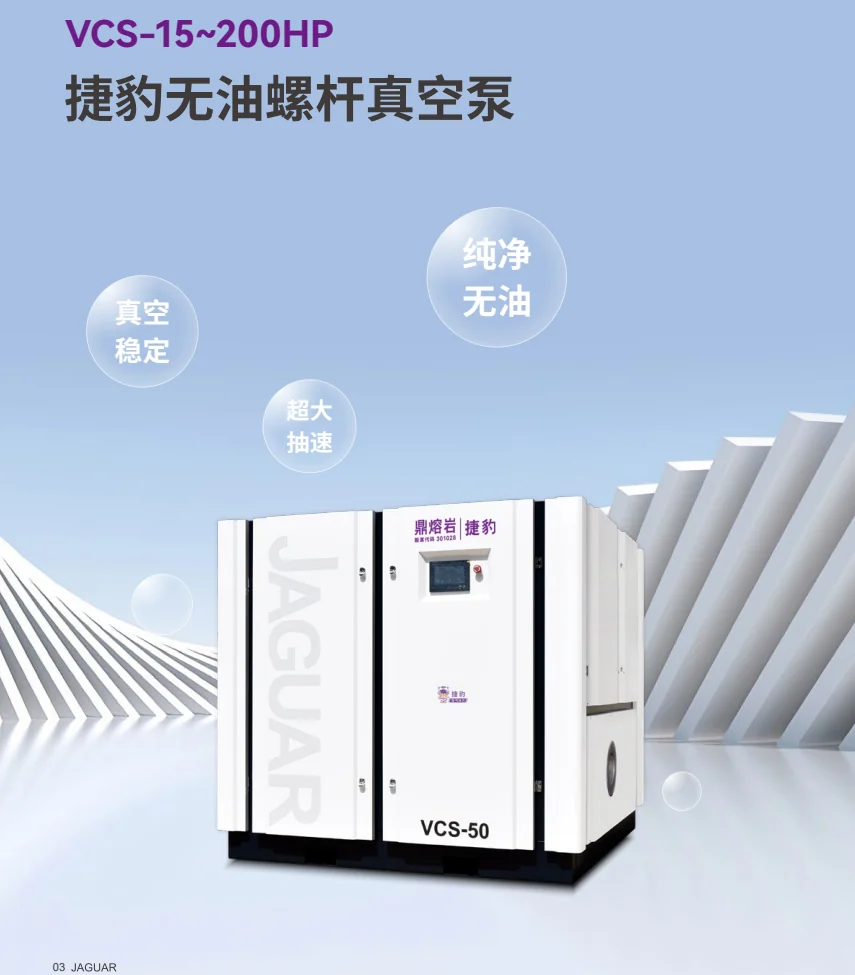 VCS Oil-Free Screw Vacuum Pump — Oil-free pumping chamber